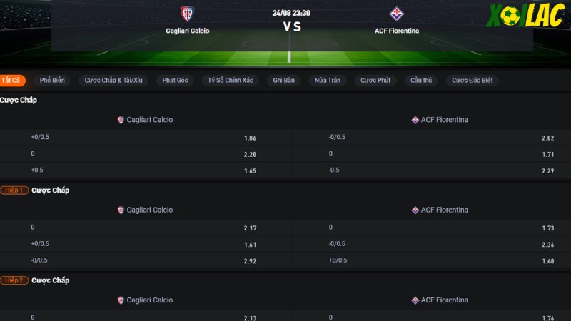 Cagliari vs Fiorentina